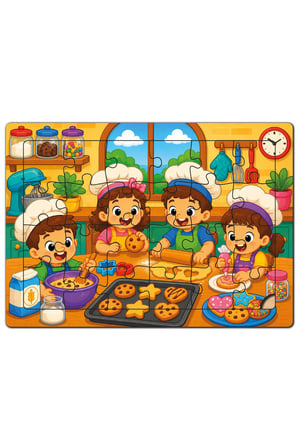 Mutfakta Bir Gün Ahşap Puzzle (24 Parça)