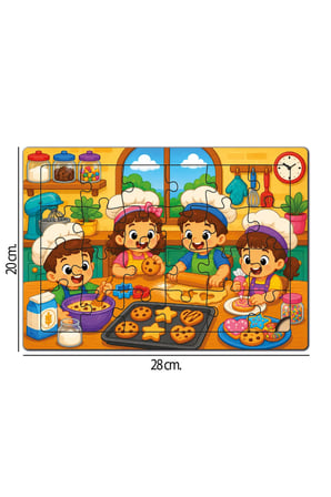 Mutfakta Bir Gün Ahşap Puzzle (24 Parça)
