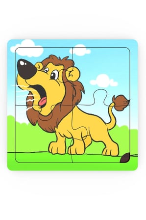 Minıq Toys Ahşap Gurultucu Aslan Mini Puzzle (4 Parca)