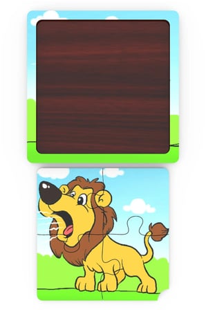 Minıq Toys Ahşap Gurultucu Aslan Mini Puzzle (4 Parca)