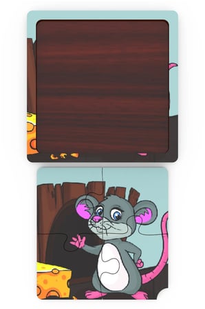 Minıq Toys Ahşap Obur Fare Mini Puzzle (4 Parca)