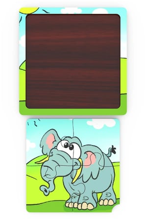 Minıq Toys Ahşap Sakaci Fil Mini Puzzle (4 Parca)
