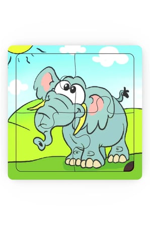 Minıq Toys Ahşap Sakaci Fil Mini Puzzle (4 Parca)