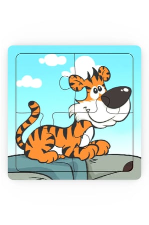 Minıq Toys Ahşap Uykucu Kaplan Mini Puzzle (4 Parca)