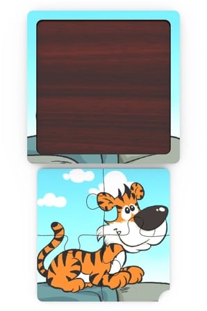 Minıq Toys Ahşap Uykucu Kaplan Mini Puzzle (4 Parca)