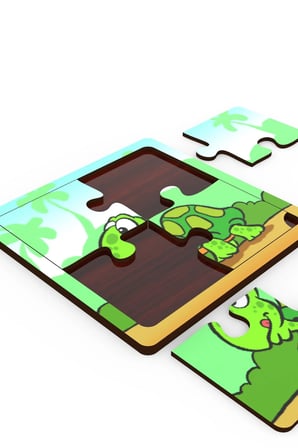 Minıq Toys Ahşap Simsek Kaplumbağa Mini Puzzle (4 Parca)
