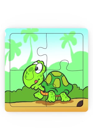 Minıq Toys Ahşap Simsek Kaplumbağa Mini Puzzle (4 Parca)