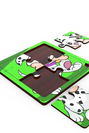 Minıq Toys Ahşap Afacan Kopek Mini Puzzle (4 Parca)