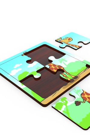 Minıq Toys Ahşap Cuce Zurafa Mini Puzzle (4 Parca)