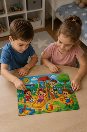 Parkta Bir Gün Ahşap Puzzle (24 Parça)
