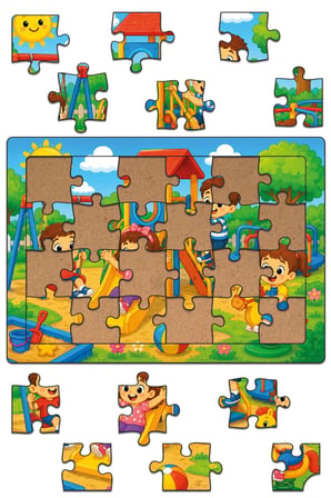 Parkta Bir Gün Ahşap Puzzle (24 Parça)