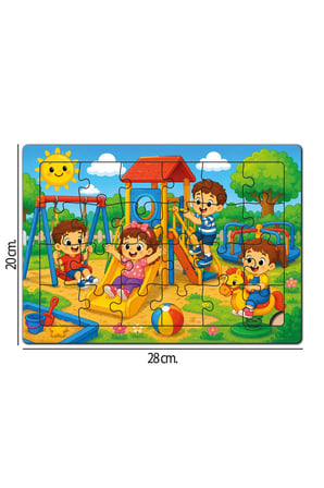 Parkta Bir Gün Ahşap Puzzle (24 Parça)