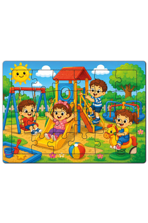 Parkta Bir Gün Ahşap Puzzle (24 Parça)