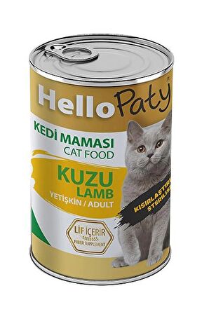 Hello Paty 24 Adet Kısırlaştırılmış & Hamile Kedi Maması ( 415 gr 24'lü Kuzu Etli Konserve Yaş Mama )