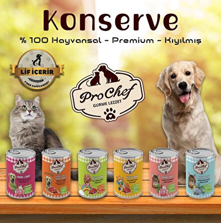 Prochef 12 Adet Kuzu Etli Kıyılmış Premium Yüksek Enerji Köpek Maması 415 Gr 12li Pro Chef Konserve Yaş Mama