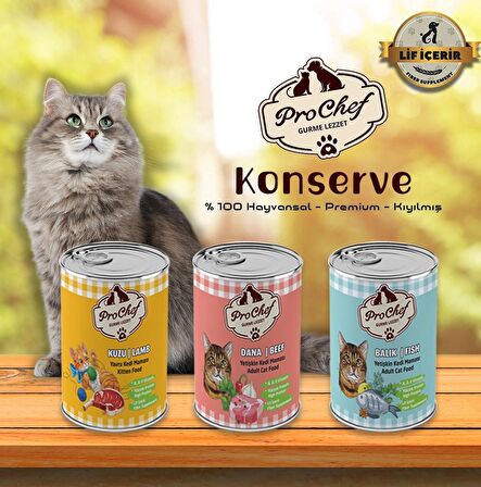 Prochef 12 Adet Kuzu Etli Kıyılmış Premium Yüksek Enerji Köpek Maması 415 Gr 12li Pro Chef Konserve Yaş Mama