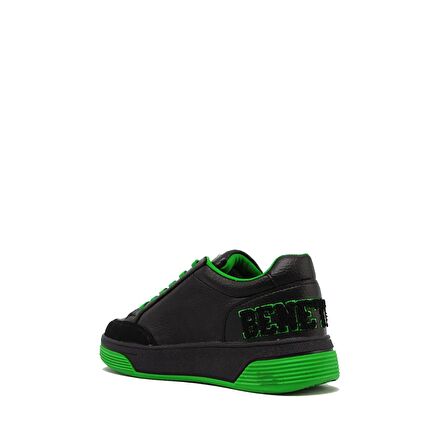 BENETTON BN-30367 SİYAH / YEŞİL KADIN BAĞLI SPOR AYAKKABI