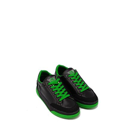BENETTON BN-30367 SİYAH / YEŞİL KADIN BAĞLI SPOR AYAKKABI