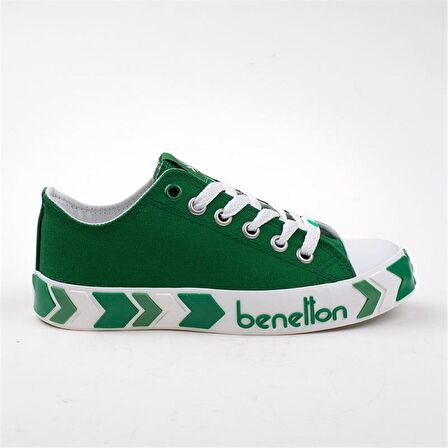 Benetton Yeşil Kadın Çizgili Spor Ayakkabı BN-30620