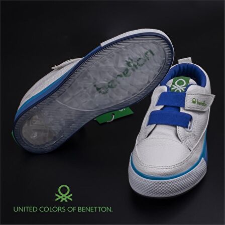 Benetton Beyaz - Mavi Erkek Çocuk Yürüyüş Ayakkabısı BN-30441 688-Beyaz Mavi