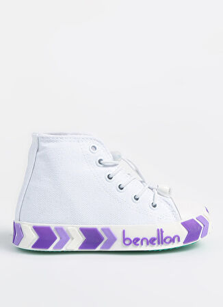 Benetton Beyaz - Lila Kız Çocuk Sneaker BN-30647