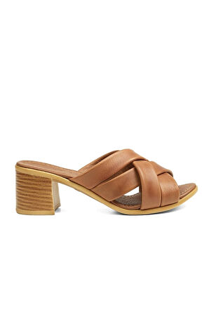 Kadın Topuklu Terlik-PC-7108-Taba | 38