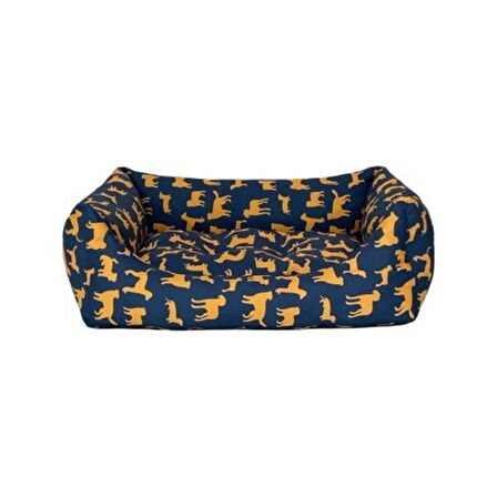Pet Comfort Üstü Açık Lacivert - Sarı Orta Irk Köpek Yatağı
