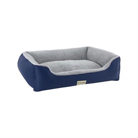 Pet Comfort Bravo Duo Mirinda L Peluş Kaymaz Taban Gri - Mavi Büyük Irk Köpek Yatağı