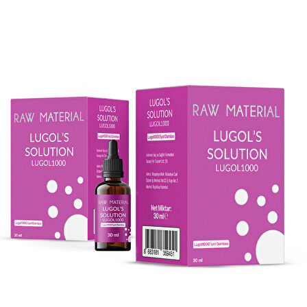 Raw Material Lugol Solüsyon 1000 İyot Damlası  30 ml