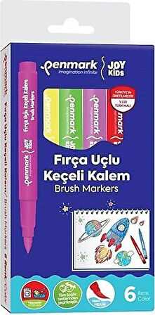 Penmark Süper Fırça Uçlu Yıkanabilir Keçeli Kalem 6lı Set