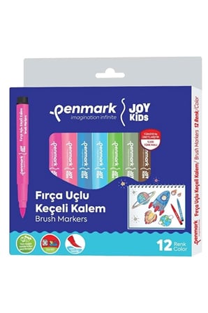 Penmark Süper Yıkanabilir Brush Uçlu Keçeli Kalem 12 Lı Set