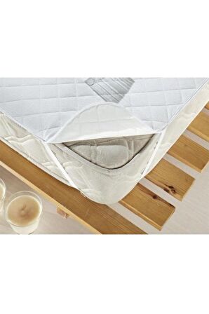 Çeyiz Diyarı Kapitoneli Ped 90 x 190 Su Geçirmez Alez Beyaz