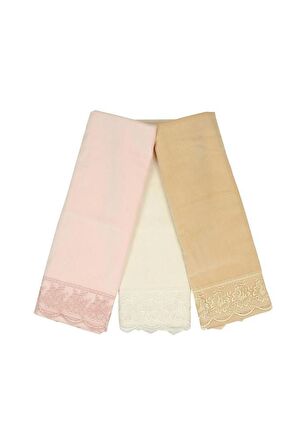 Lalemzar Fransız Dantelli Havlu 3'lü Set