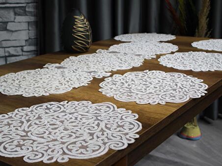 Violet Kordone 7 Parça Yemek Takımı Krem