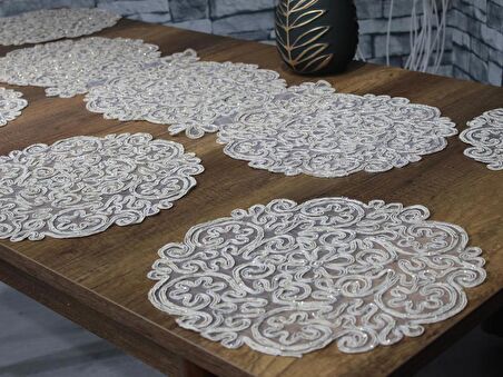 Violet Kordone 7 Parça Yemek Takımı Cappucino