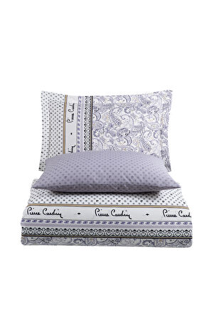 PİERRE CARDİN PAMUK Ranforce Nevresim Takımı Çift Kişilik Etnic İndigo