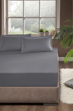 Pierre Cardin Pamuk Lastikli Çarşaf 180x200 Gri