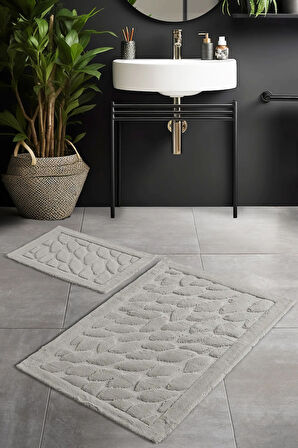 Pierre Cardin Pamuk Banyo Paspas Seti Leaf Bej