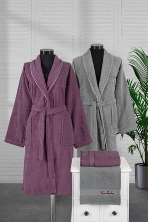 Pierre Cardin 4'lü Aile Seti Ribbon Mürdüm-Gri