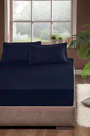 Pierre Cardin Pamuk Lastikli Çarşaf 180x200 Lacivert