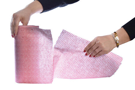 Ponitex 4450 (1 Adet) Süper Emici Perforeli Pratik Hassas Temizlik Bezi 50 Yaprak 25x30 cm. (PEMBE)