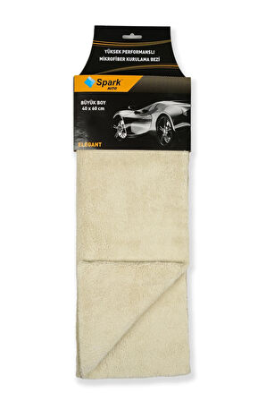 (2 Adet) Spark 2314 Bej Lazer Kesim Mikrofiber Oto Kurulama Temizlik Pasta ve Cila Bezi 40x60 cm.