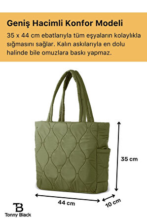 Orijinal Su Geçirmez Geniş Hacimli Konfor Modeli Shopper Puf Okul Spor İş İçin Omuz ve Kol Çantası