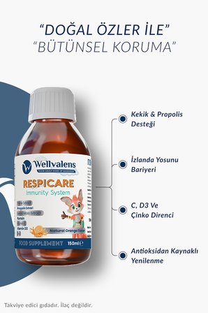 RespiCare 150 ml Bitkisel Sıvı Takviye - Kekik, Propolis ve İzlanda Yosunu İçerikli