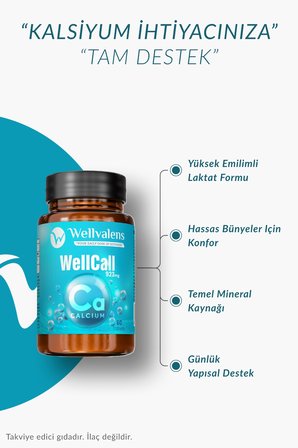 Wellcall Kalsiyum Laktat 60 Tablet