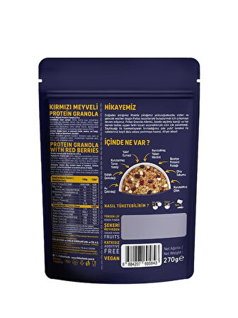 Fellas Protein Granola 3'lü Mix Paket - Hindistan Cevizi 270g + Kırmızı Meyveler 270g + Karışık Kuruyemişli 270g
