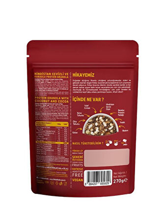 Fellas Protein Granola 3'lü Mix Paket - Hindistan Cevizi 270g + Kırmızı Meyveler 270g + Karışık Kuruyemişli 270g