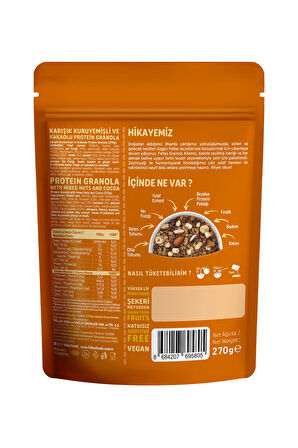 Fellas Protein Granola - Karışık Kuruyemiş & Kakao 270g - 3'lü Paket