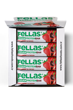 Vegan Protein Bar - Çilekli ve Kakaolu 40g x 12 Adet