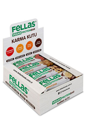 Vegan Protein Bar 40g Karma Kutu 12 Adet (4 ÇEŞİT)